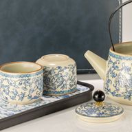 Travel Teapot Set & Two Cups - China Ru Blue