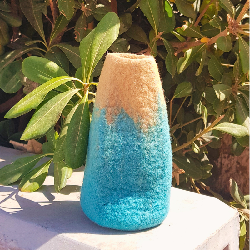 Felt Flowers Vases (3 assorted)