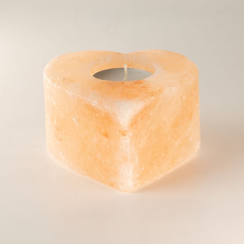 Salt Candle Holder - Med Heart