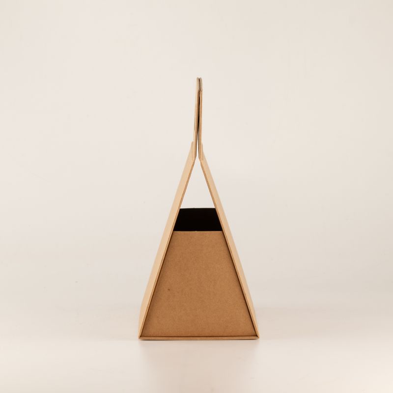 Flat Pack Gift Box - Hand Box  (20x10x20cm) - Brown Craft