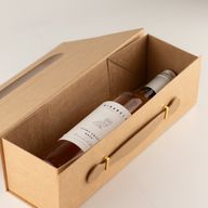 Flat Pack Gift Box - Wine Box Shape (33.5x10x10.5cm) - Brown Craft
