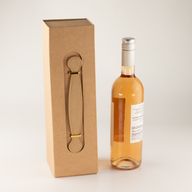 Flat Pack Gift Box - Wine Box Shape (33.5x10x10.5cm) - Brown Craft
