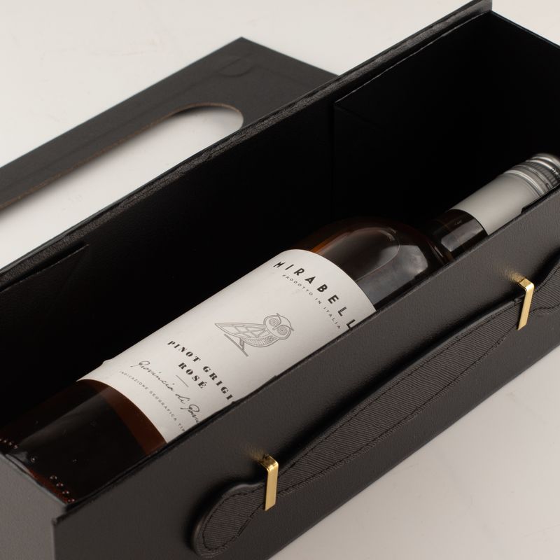 Flat Pack Gift Box - Wine Box Shape  (33.5x10x10.5cm) - Black