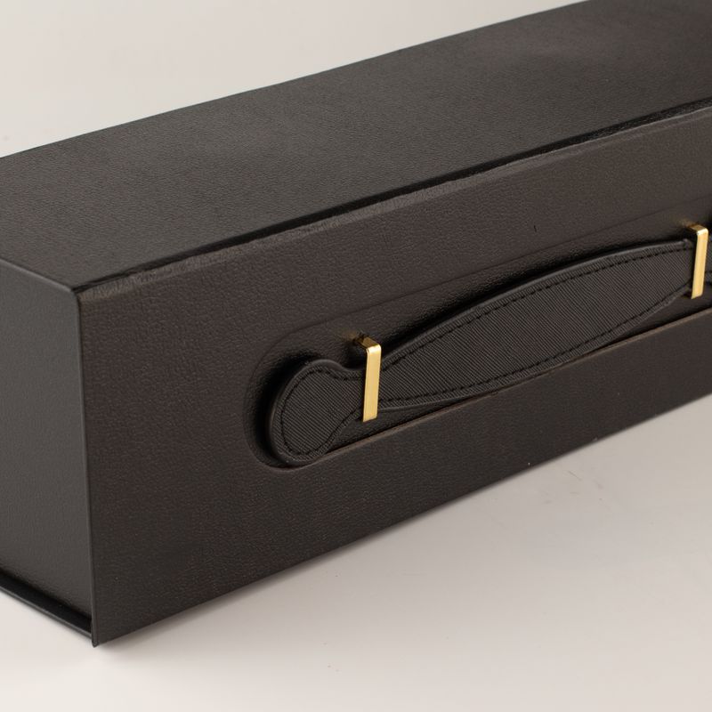 Flat Pack Gift Box - Wine Box Shape  (33.5x10x10.5cm) - Black