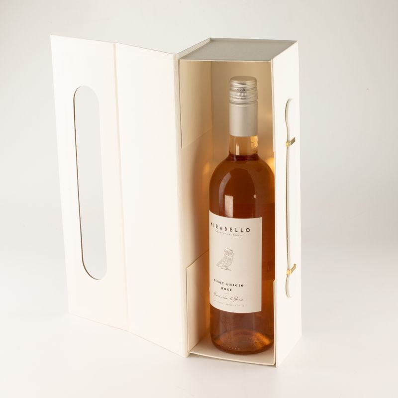 Flat Pack Gift Box - Wine Box Shape  (33.5x10x10.5cm) - White