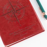 Intention Note Book - LCD Wipe Screen - Red Leather Effect - Brass Leaf - 80 Leafs