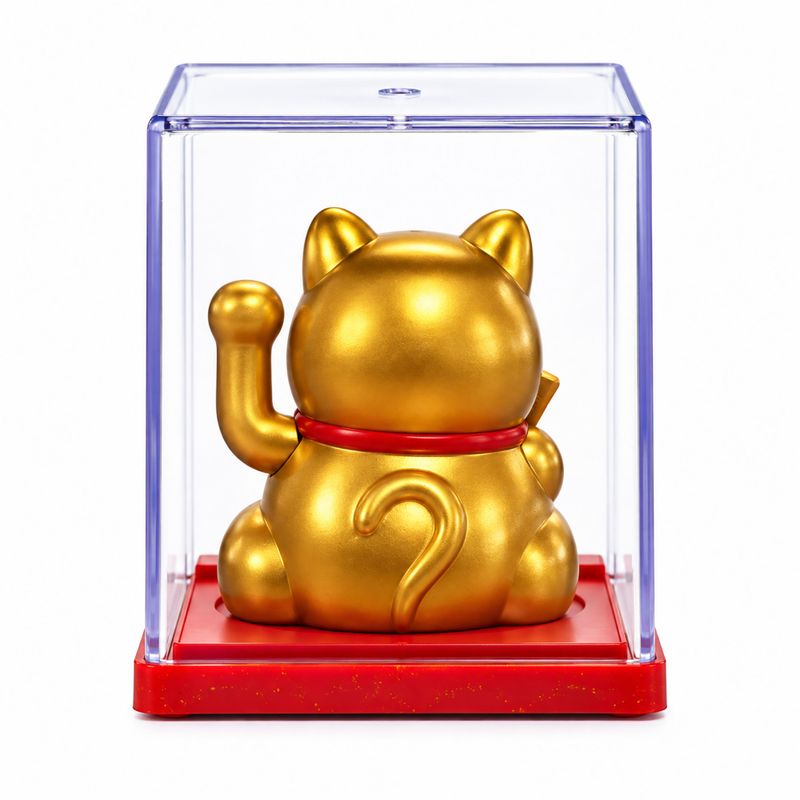 Mini Solar Powered Money Cat in Box - Gold