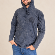 Small Stone Washed Hoody Shirt Kangaroo Pocket - Dusty Lavender