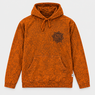 Large Stone Washed Hoody Shirt Kangaroo Pocket - Burnt Orange