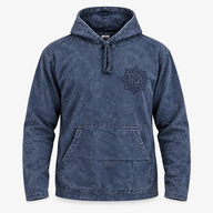 Med Stone Washed Hoody Shirt Kangaroo Pocket -Dusty Lavender