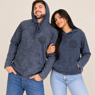 XLarge Stone Washed Hoody Shirt Kangaroo Pocket - Dusty Lavender