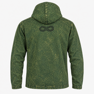 Med Stone Washed Hoody Shirt Kangaroo Pocket -Vintage Teal