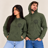 XLarge Stone Washed Hoody Shirt Kangaroo Pocket - Vintage Teal