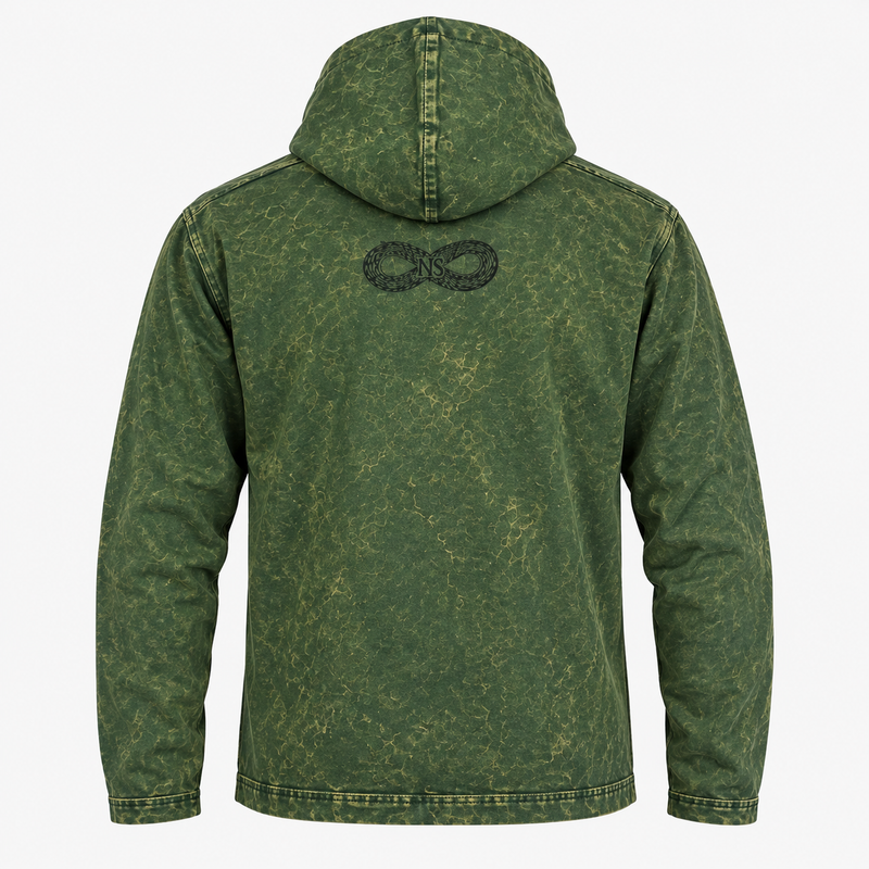 XLarge Stone Washed Hoody Shirt Kangaroo Pocket - Vintage Teal