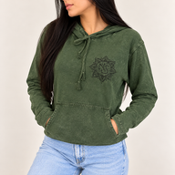 XLarge Stone Washed Hoody Shirt Kangaroo Pocket - Vintage Teal