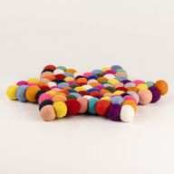Felt Ball Star Centre Mat - 38x18cm Multi Colour