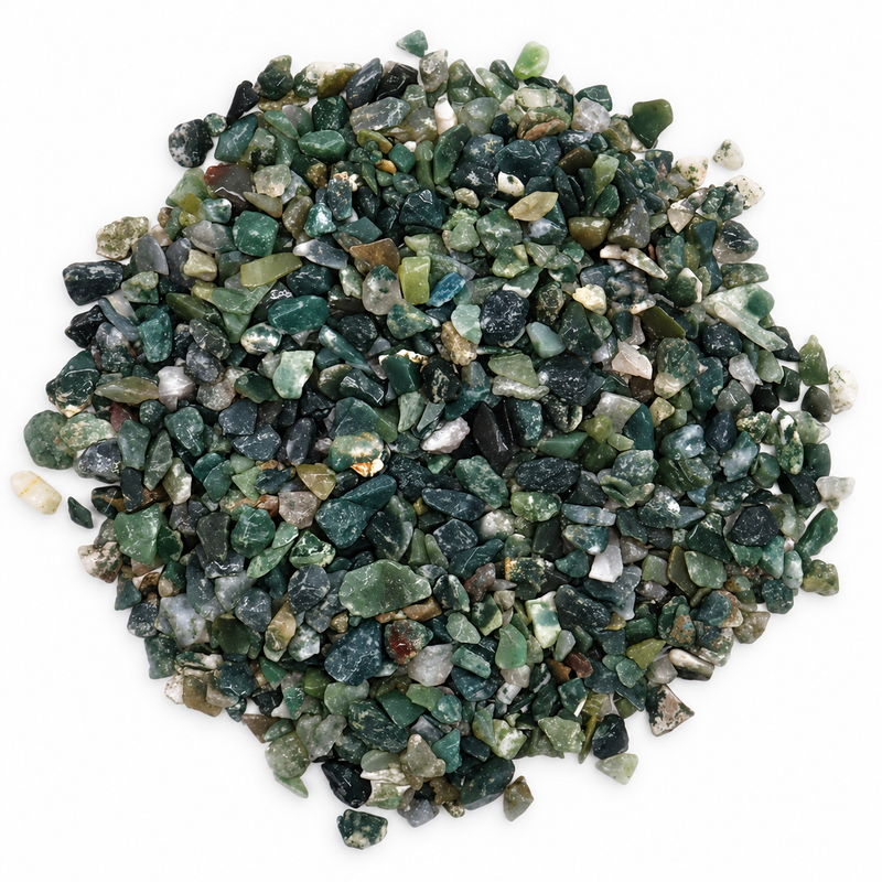 Moss Agate Gemstone Chips Bulk - 1KG