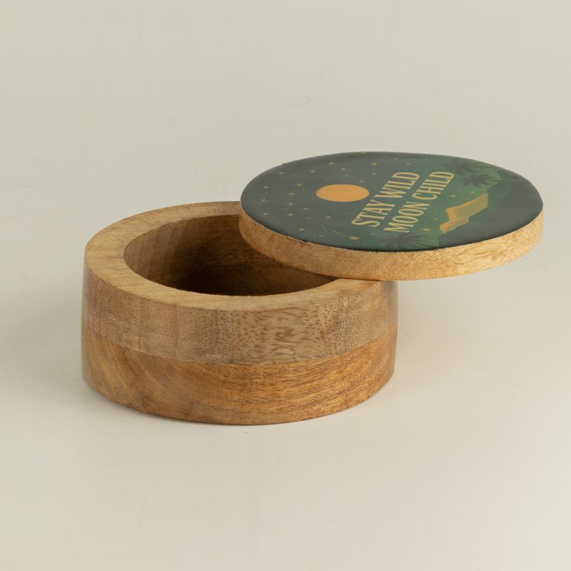 Round Enamelled Box - Stay Wild Moon Child