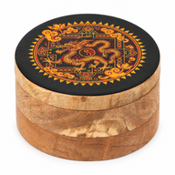 Round Enamelled Box - Dragon Yin Yang