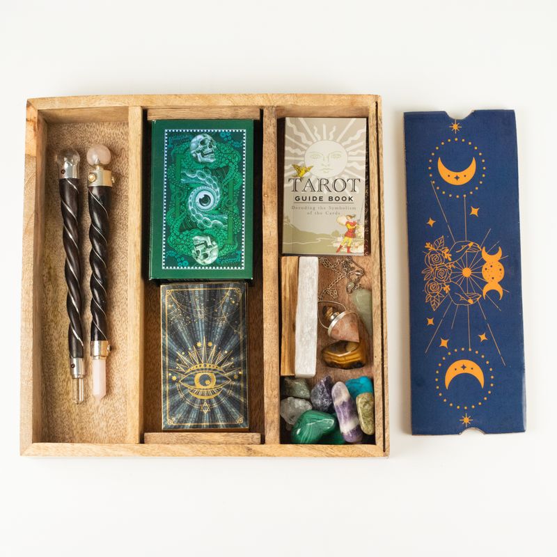 Blue Moon Phases Tarot Tray with Card Holder