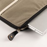 Canvas Large Laptop Pouch - Olive