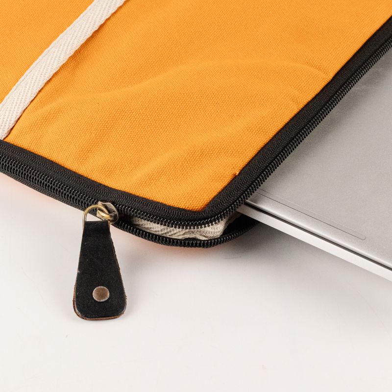 Canvas Large Laptop Pouch - Orange