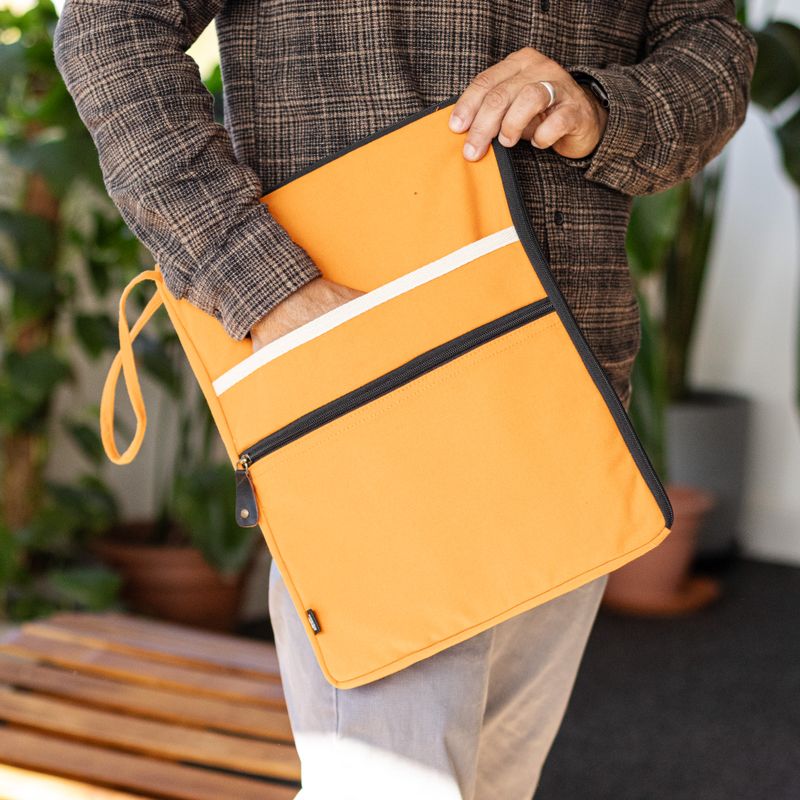 Canvas Large Laptop Pouch - Orange