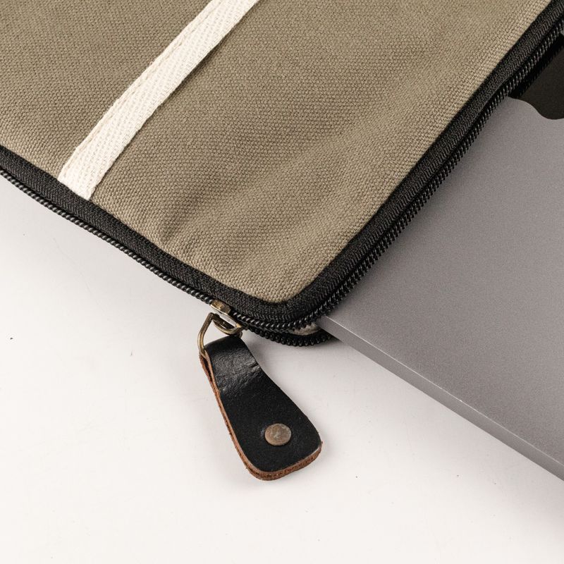 Canvas Travel Laptop Pouch - Olive