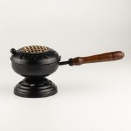 Large Iron Censer on Stand Incense Burner - Gold detail
