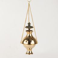 Hanging Brass Incense Burner - Cross
