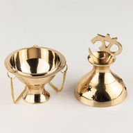 Hanging Brass Incense Burner - Om