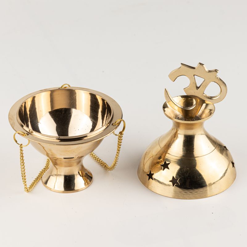 Hanging Brass Incense Burner - Om