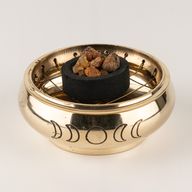 Lrg Charcoal Incense Jar - Moon Phases