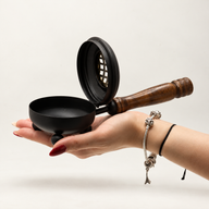 Med Iron Censer Incense Burner - Gold detail