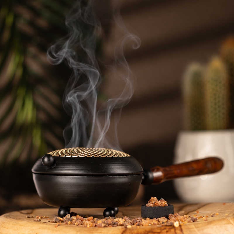 Large Iron Censer Incense Burner - Gold detail