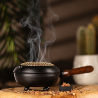 Large Iron Censer Incense Burner - Gold detail