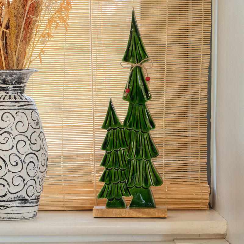 Lost in the Forest - Large  - Twin Enamelled Trees - (45x15x2.5cm)