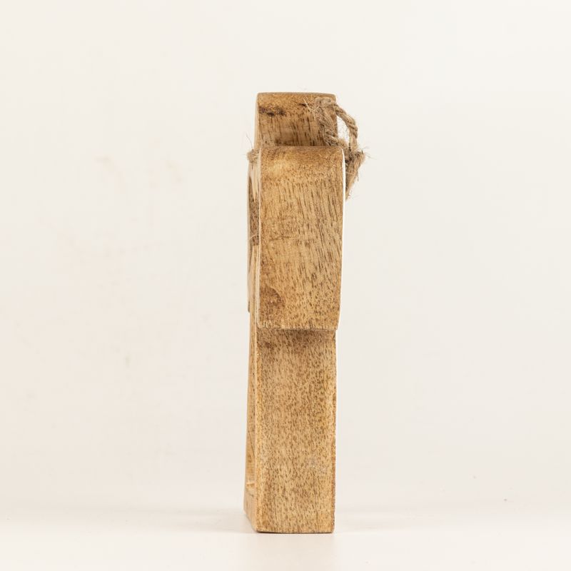 Small Mango Wood Halo Angel - White Enamel