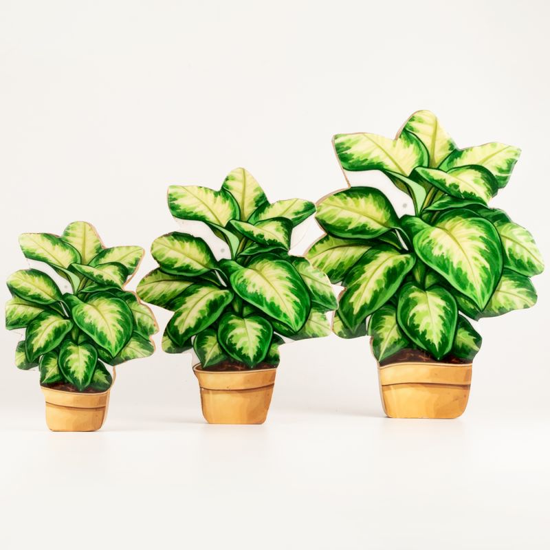 Wooden House Plants - Large Pansy