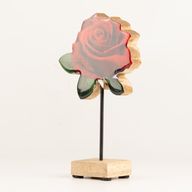 Wooden House Plants - Medium Single Rose