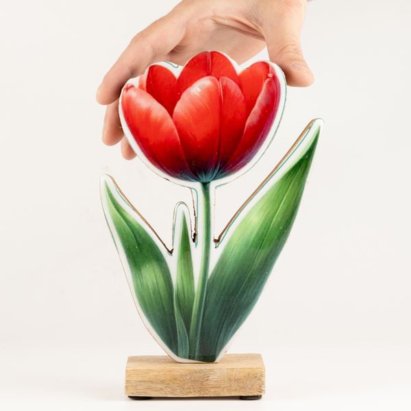 Wooden House Plants - Large Tulip