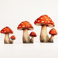 Wooden House Plants - Large Redcap Mushroom