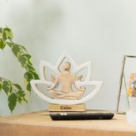 Wooden Yoga Lady - Lotus Flower - Cream - Calm