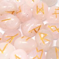 Indian Runes in Pouch - Rose Quartz