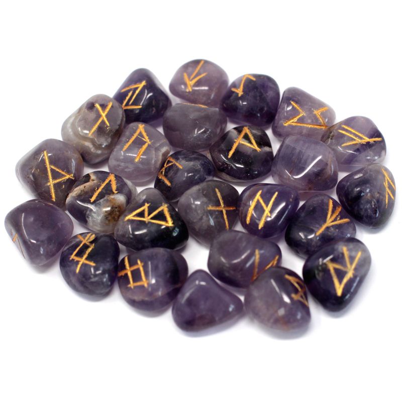 Indian Runes in Pouch - Amethyst