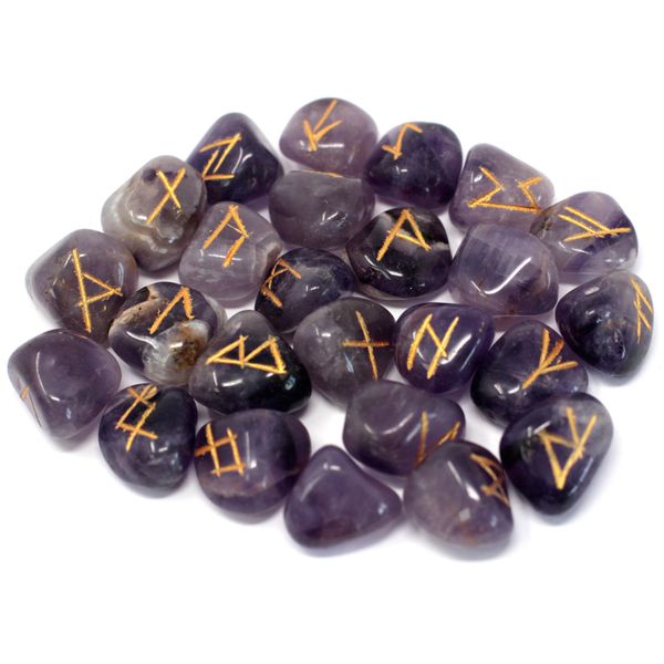 Indian Runes in Pouch - Amethyst