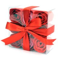 Set of 9 Soap Flowers - Red Roses