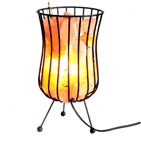 Tall Salt Rock Brazier Lamp, Cable, Bulb, Pink Salt