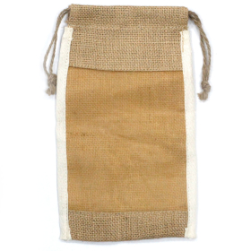 Lrg Washed Jute Pouch - 26x15cm