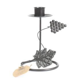 Iron Candle Holder - Single Stick Grape Vine